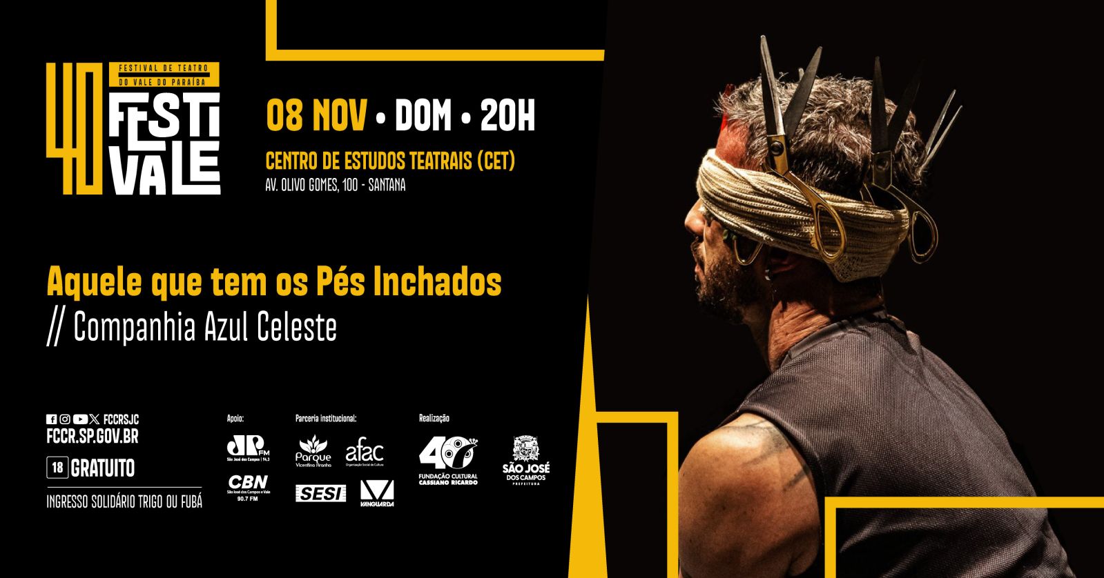 CET - Av. Olivo Gomes, 100- 40º FESTIVALE - Aquele que tem os pés inchados